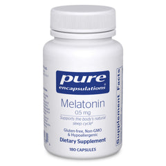 Pure Encapsulations Melatonin bottle ready for bedtime sleep support.