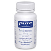 Pure Encapsulations Melatonin 20 mg bottle showing long-term purity for immune wellness.