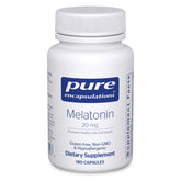 Pure Encapsulations Melatonin 20 mg bottle with high purity and immune support possibilities.