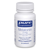 Pure Encapsulations Melatonin 3 mg bottle on nightstand for natural sleep support