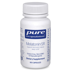 Pure Encapsulations Melatonin-SR bottle front shows extended-release sleep support
