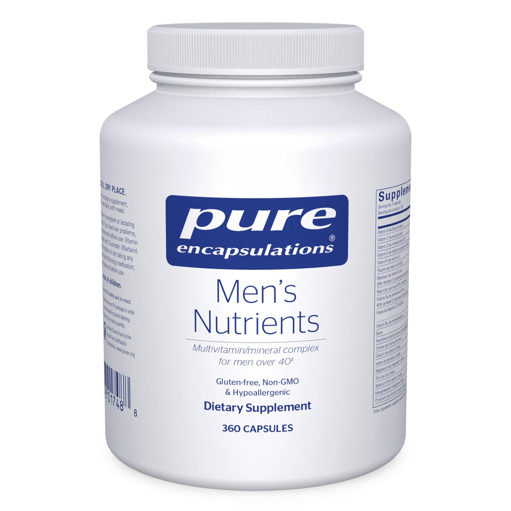 Pure Encapsulations Men's Nutrients bottle front for daily energy support.
