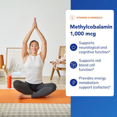 Pure Encapsulations methylcobalamin label detail emphasizing allergen-free formula.