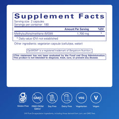 MSM capsules bottle pour ready for daily use in joint and connective tissue routines.