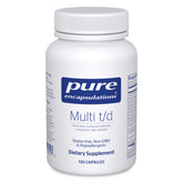 Pure Encapsulations Multi T/D bottle front for daily wellness support