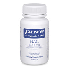 Pure Encapsulations NAC 600 mg bottle-front highlighting antioxidant support and everyday supplement use