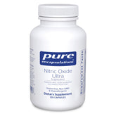 Pure Encapsulations Nitric Oxide Ultra bottle highlighting vascular support for daily wellness.