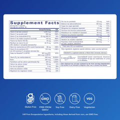 Pure Encapsulations Nutrient 950 bottle back notes gentle allergen-free formulation.