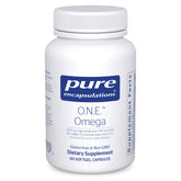 Pure Encapsulations O.N.E. Omega bottle pour demonstrates a simple daily omega-3 routine that may support overall wellness.