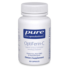 Pure Encapsulations OptiFerin-C bottle front for iron absorption support.