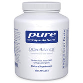 Pure Encapsulations OsteoBalance bottle showing calcium absorption support