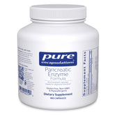 Pure Encapsulations Pancreatic Enzyme Formula bottle shown for easy daily digestion support.