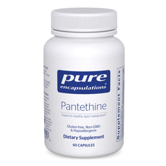 Pure Encapsulations Pantethine capsules in bottle supporting lipid metabolism