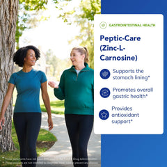 Pure Encapsulations Peptic-Care label detail highlights the zinc-L-carnosine complex