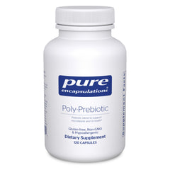 Pure Encapsulations Poly-Prebiotic bottle front for gut health support.