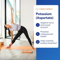 Etiqueta del producto con información de Pure Encapsulations Potasio Aspartato y dosis.