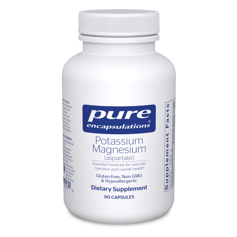 Pure Encapsulations potassium magnesium aspartate bottle for daily wellness support