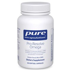 Pure Encapsulations Pro-Resolve Omega bottle displaying omega-3 blend for heart health support