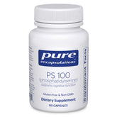 Pure Encapsulations PS100 bottle-front showcases premium cognitive-support packaging