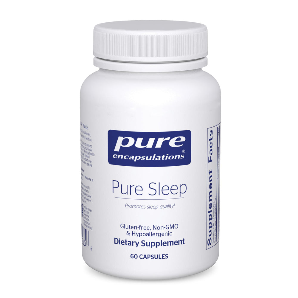 Pure Encapsulations Pure Sleep bottle front view promotes calm nights.