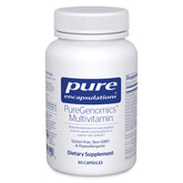 Pure Encapsulations PureGenomics bottle closed for daily wellness support.