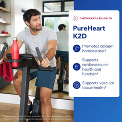 Close-up of Pure Encapsulations PureHeart K2D label highlighting MK-7 and D3 for heart health