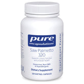 Pure Encapsulations Saw Palmetto 320 bottle showing packaging for urinary support