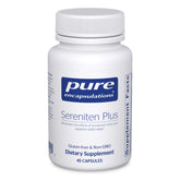 Pure Encapsulations Sereniten Plus bottle pour promoting relaxation and immune support.