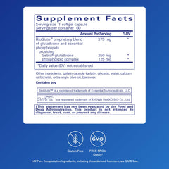 Setria Glutathione ingredient label highlights premium antioxidant ingredient