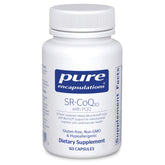 Pure Encapsulations SR-CoQ10 with PQQ bottle showing sustained-release capsules for daily wellness