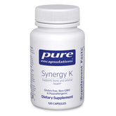 Pure Encapsulations Synergy K bottle for daily bone support and supplement routine.