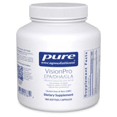 Pure Encapsulations VisionPro bottle labeled with EPA/DHA/GLA for eye support