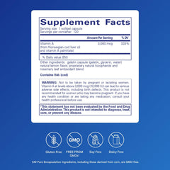 Vitamin A palmitate softgel highlighting dual-source formulation for eye and immune support