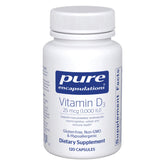 Pure Encapsulations Vitamin D3 1000 IU bottle front for easy daily dosing.