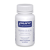 Pure Encapsulations Vitamin D3 & K2 bottle front view emphasizing bone support