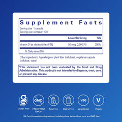 Pure Encapsulations Vitamin D3 Vegan capsules closeup shows premium, allergy-friendly formula
