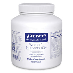 Pure Encapsulations Women's Nutrients 40+ bottle highlights daily urinary health support.