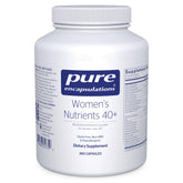 Pure Encapsulations Women's Nutrients 40+ bottle front for daily urinary tract and eye health support.