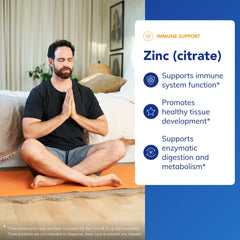 Zinc citrate capsules indicating tissue development support.