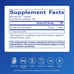 Pure Encapsulations zinc picolinate capsules ready for daily use.