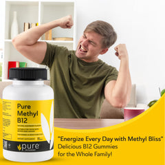 Pure Formulated Methyl B12 gummies kid enjoying a chew for family-friendly energy