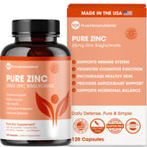 Pure Micronutrients Pure Zinc 25mg bottle for immune support
