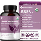 Pure Micronutrients resveratrol bottle with capsules for daily antioxidant support.