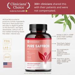 Close-up of saffron capsules emphasizing quality and convenient daily use.