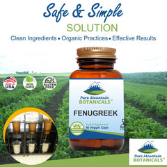 Pure Mountain Botanicals fenugreek capsules open, clean contents visible