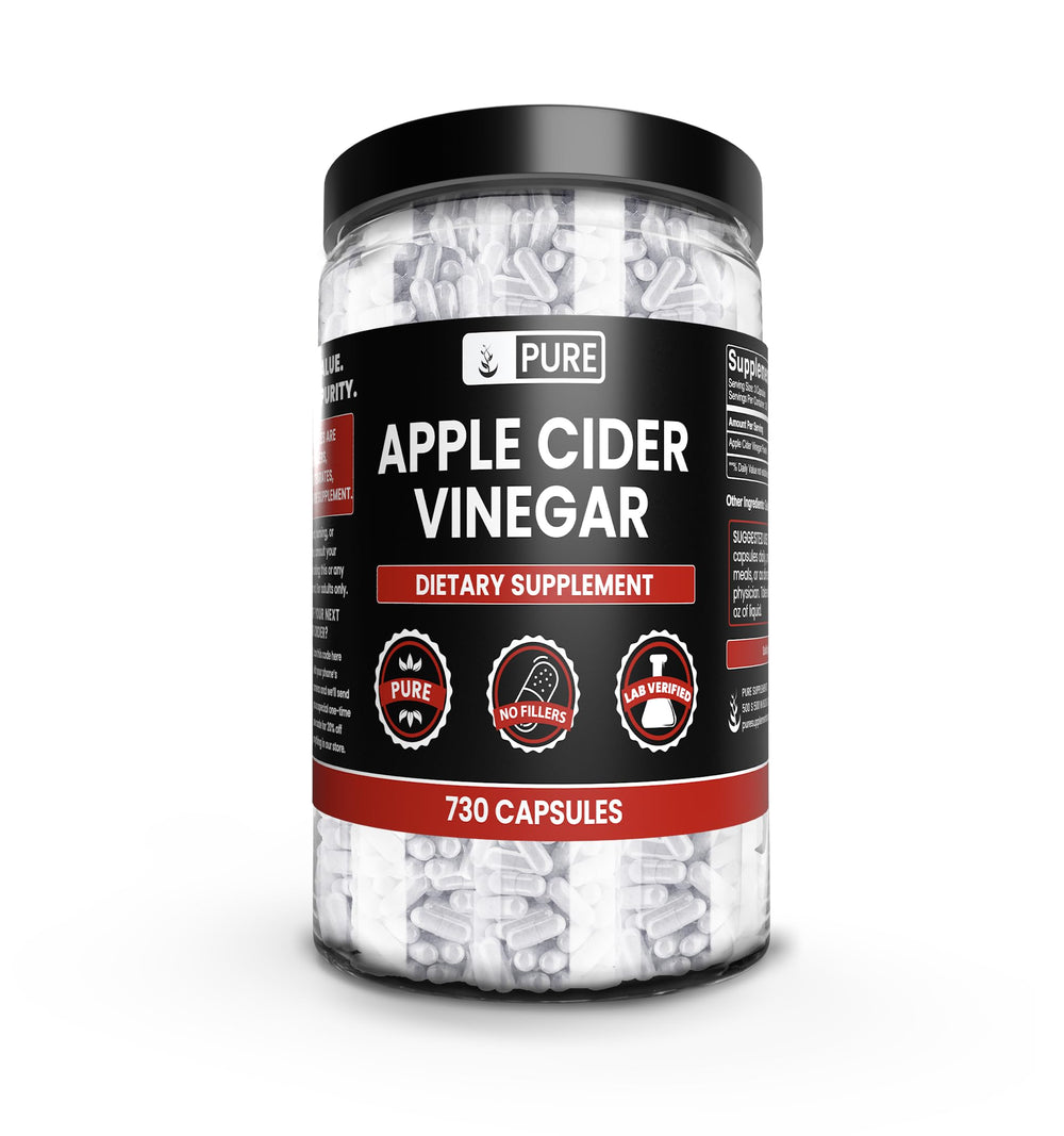 Pure Original Ingredients Apple Cider Vinegar capsules bottle for daily supplement routine.