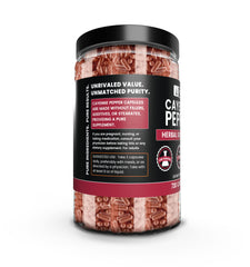 View inside the container showing a single-ingredient cayenne pepper capsule.