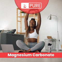 Pure Original Ingredients packaging highlights additive-free magnesium carbonate powder.