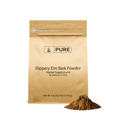 Pure Original Ingredients Slippery Elm Powder bottle shown for pure, additive-free product.