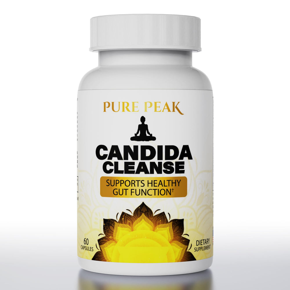 Pure Peak Candida Cleanse bottle front for daily gut balance.